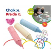 craie géante multicolore 3 pièces bleu jaune rose